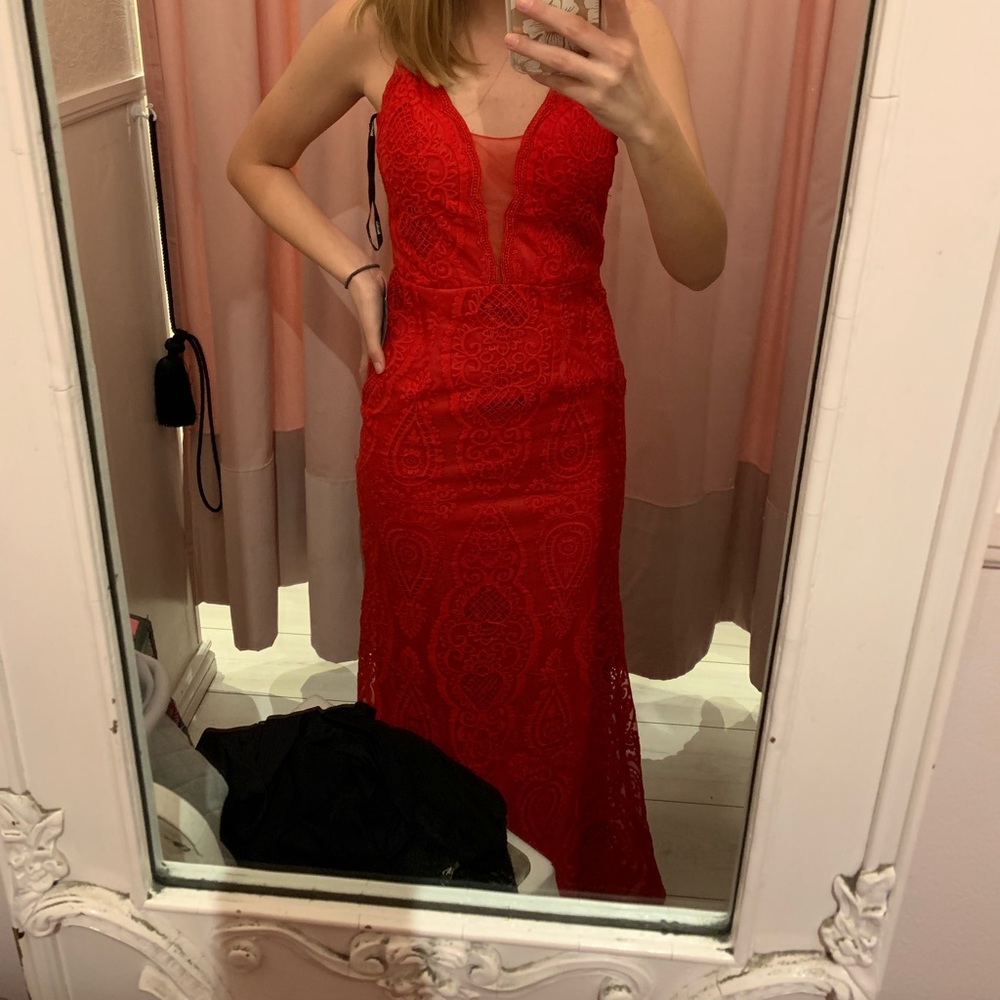Red formal dress